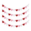3pcs Red Hearts Felt Garland Banner Pull Flowers Valentine Wedding Birthday Party Decor Supplies Wedding Photo Props 2