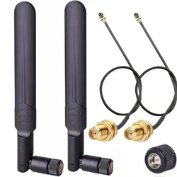 Dual Band Universal WiFi Antenna Amplifier - 2 - Pack 8dBi SMA Male Signal Booster (SMA Male to IPEX1)