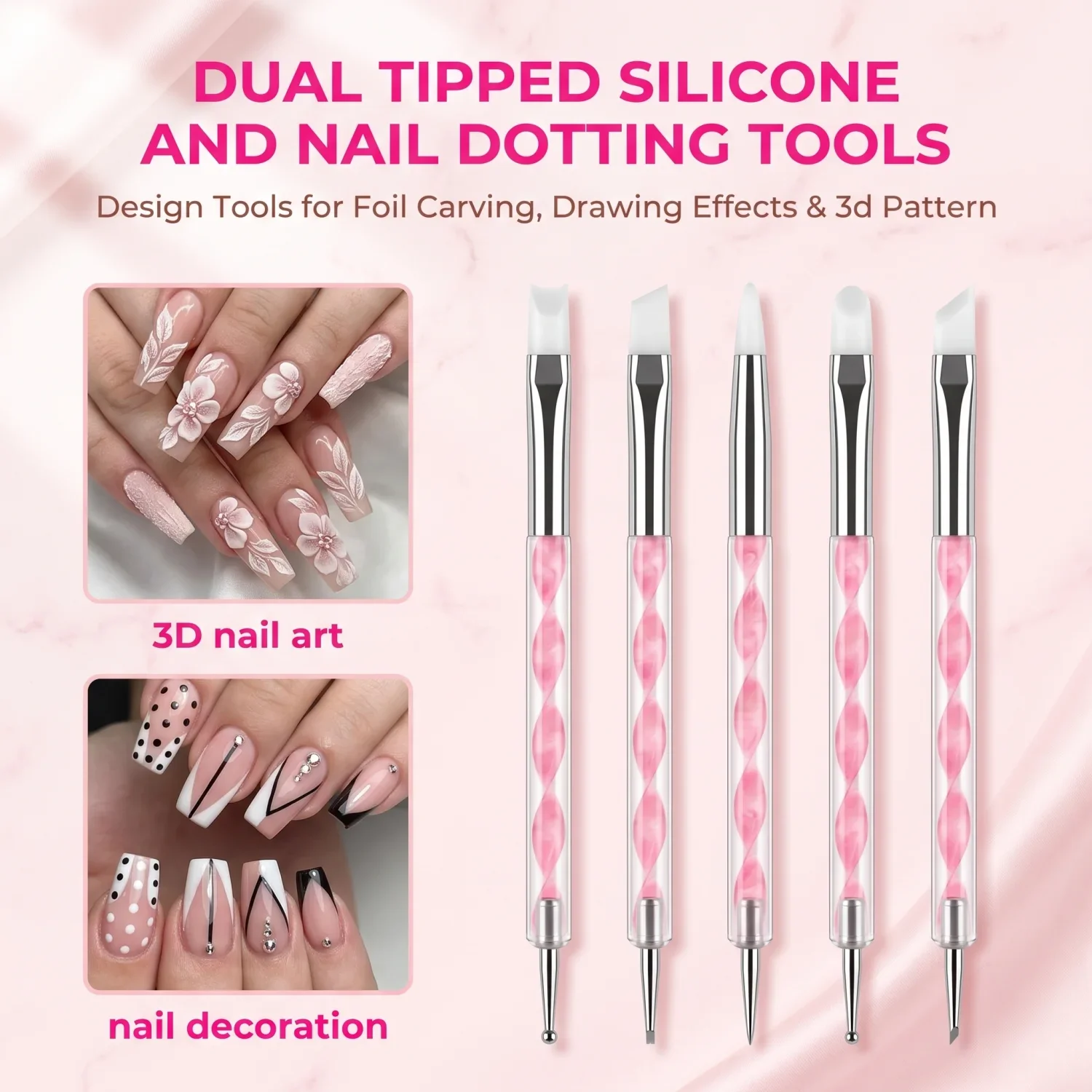Nail Art Creativity Kit | Complete Set with Brushes, Dotting Pens, Practice Holder & Adhesive Putty