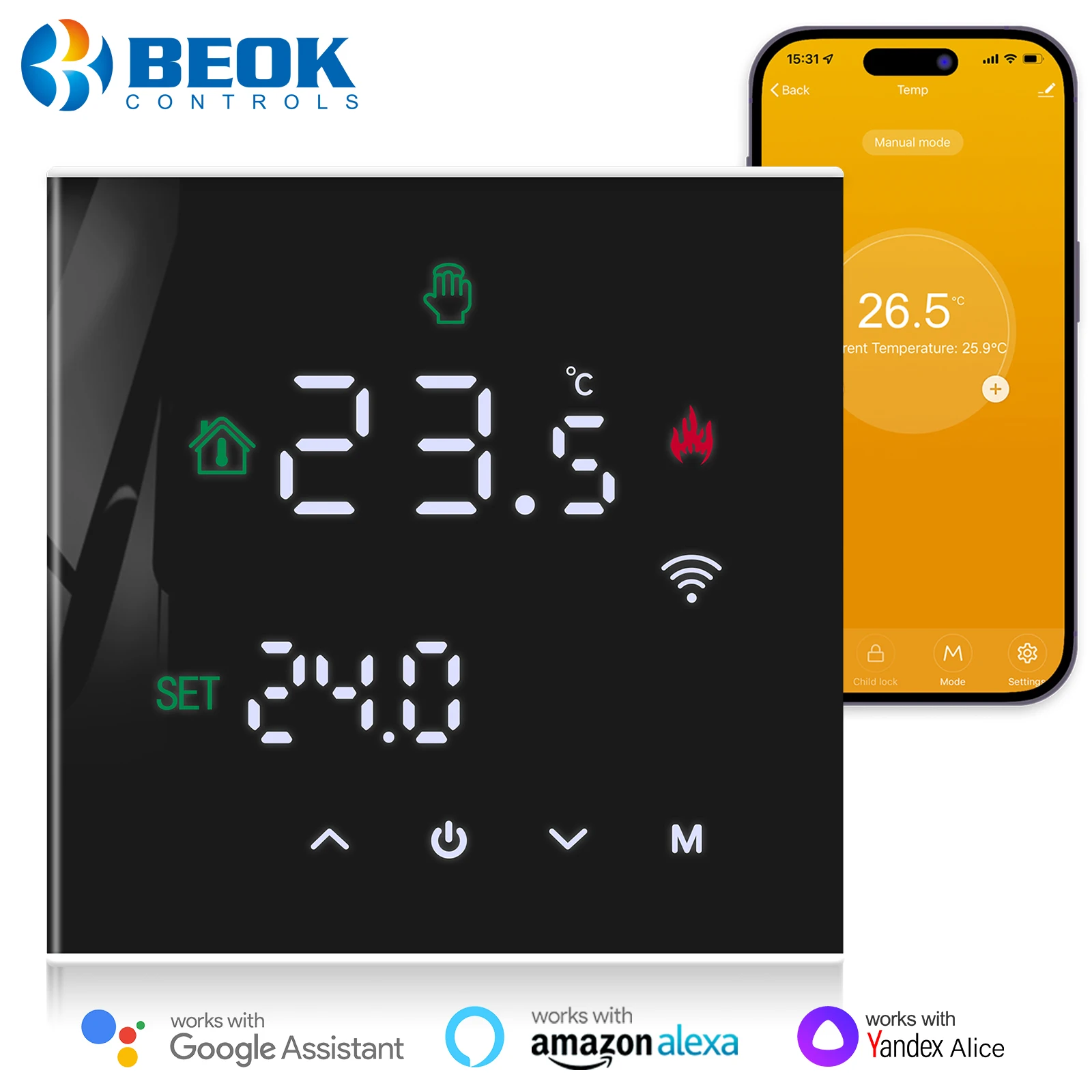 Beok Tuya Thermostat Wifi Floor Heating Controller Gas Boiler Temperature  Regulator Works with Alexa, Alice, Google Home - AliExpress