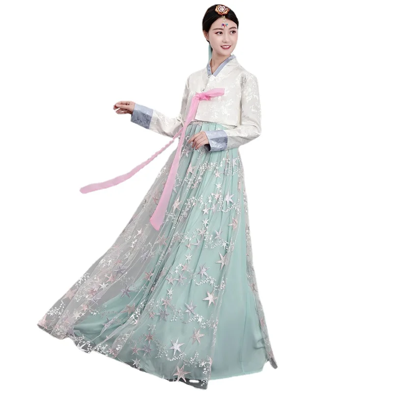 Women Hanbok Skirt Korean Traditional Costume Court Marriage Korean Folk Performance Stage Dance Performance Costume Set the marriage свадьба