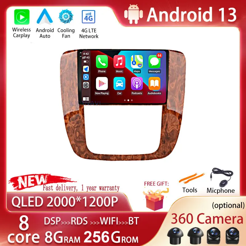 

Автомагнитола на Android 13 для GMC, мультимедийный проигрыватель для автомобилей GMC Yukon Chevrolet Tahoe Suburban 2008- 2012 с FM-радио и GPS-навигацией