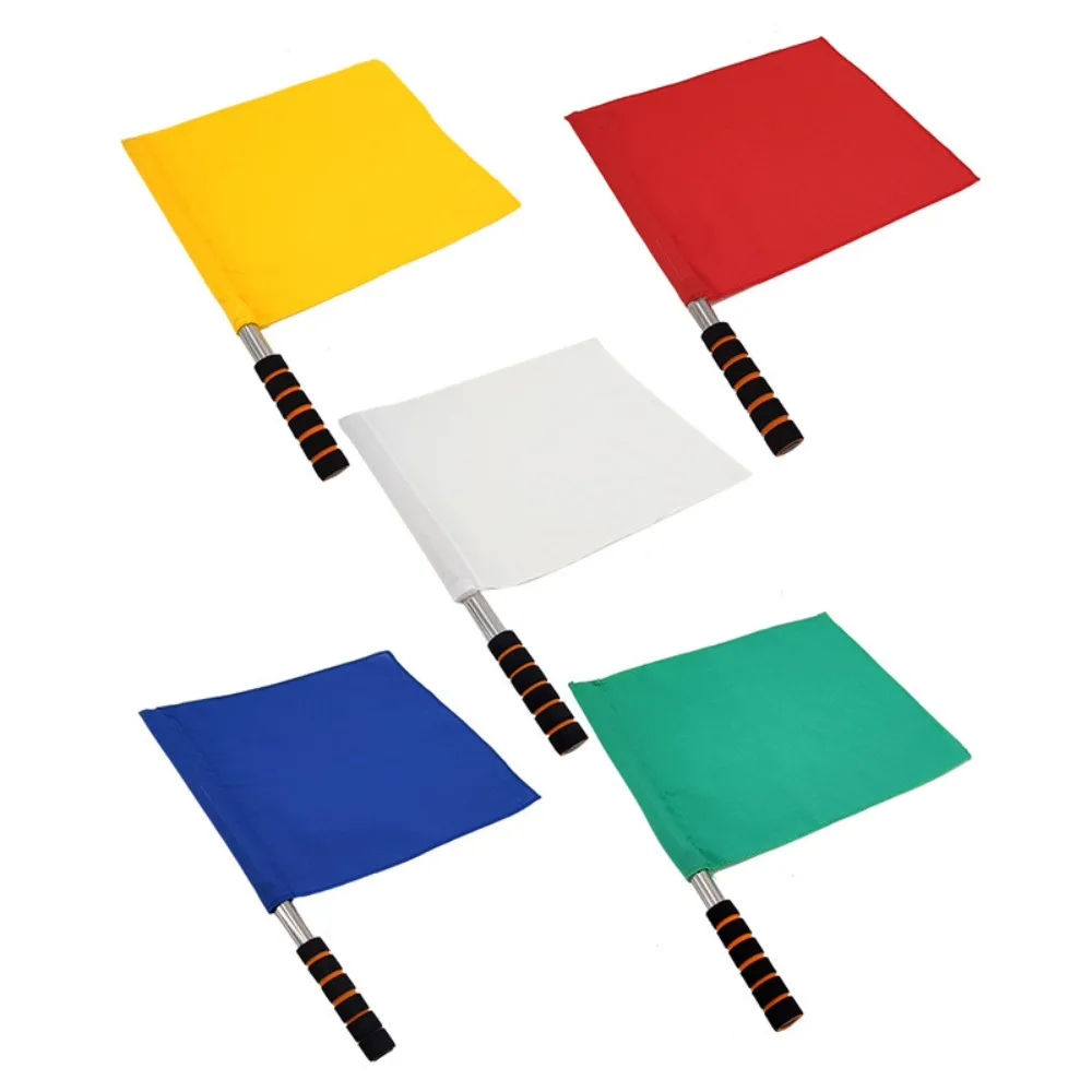 Professional Referee Flag Multi-color with Sponges Handle Linesman Flags Waterproof Issuing Flags Volleyballs Football Supplies