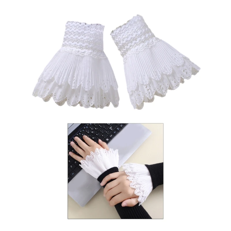 

Detachable Layered Wrist Cuffs for Woman Teens Shirt Dress Sweater Decorative