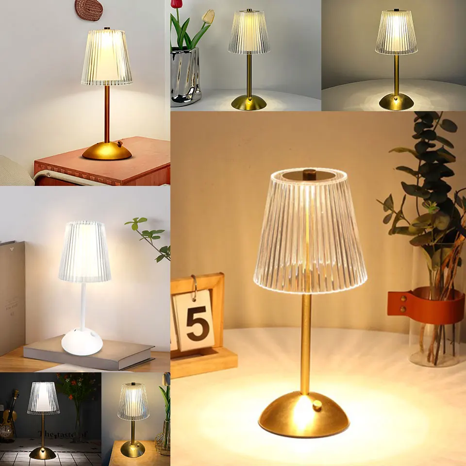 Night Light LED Table Lamp Touch Sensor Rechargeable Nordic interior Dimming Stand LED Bedside Lamp Restaurant Hotel Bar Bedroom
