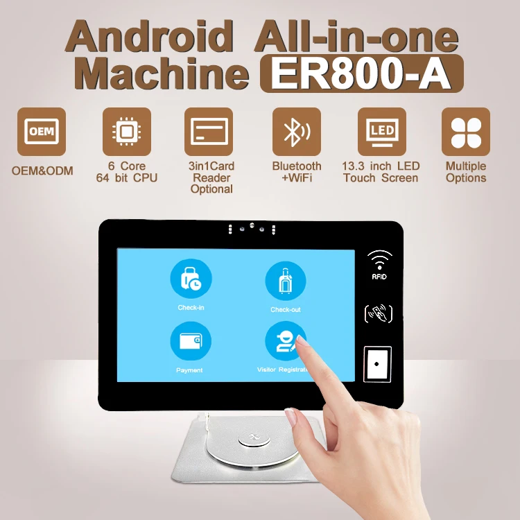 Smart All-In-One Touch Screen Macchina Da 13.3 Pollici Android 11 Desktop Retail Pos Er800-A