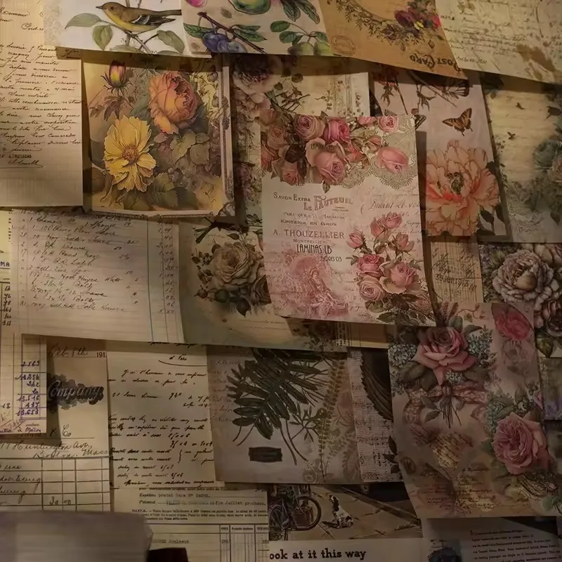 200 Pezzi/1 Lotto di Carta Decorativa Vintage per Scrapbooking, Senza Duplicati, Carta da Diario Stile Vecchio Giornale, Materiale per Fai-da-Te e Cancelleria - immagine 6