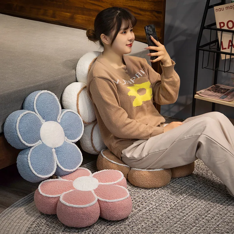 꽃 시트 쿠션 5 꽃잎 봉제 식물 베개 장식 바닥 의자 소파 파티 소품 숙녀 선물, 40 cm, 50cm