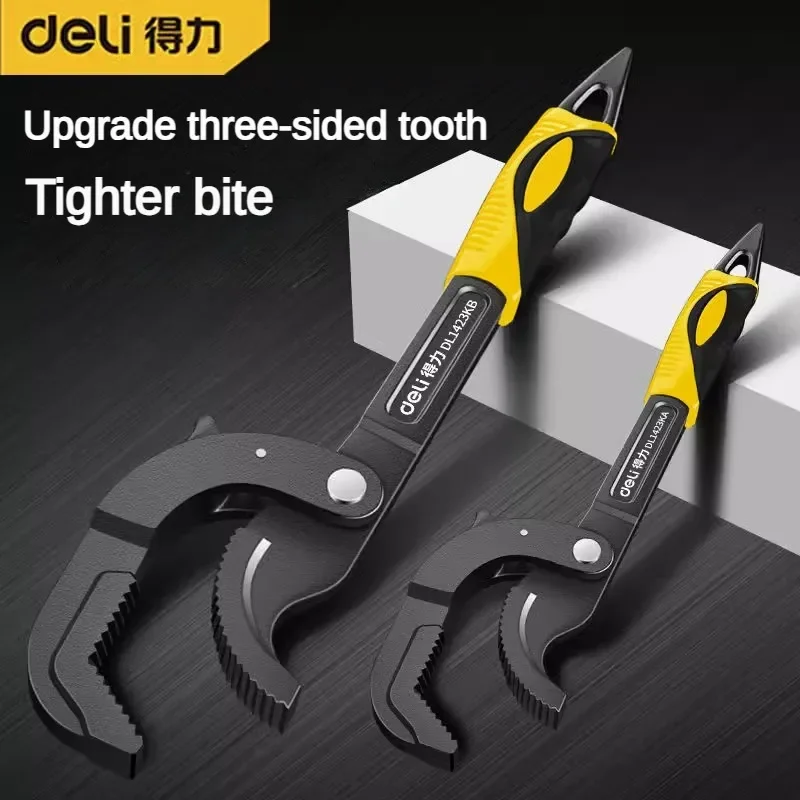 Deli High Carbon Steel Wrench Set Multifunctional Outdoor Adjustable Portable Wrench Multipurpose Wear resistant Ratchet Wrench xiaomi deli black hand tools 4 6 pcs set multifunctional electrician portable tool sets household reparing kits and accessories