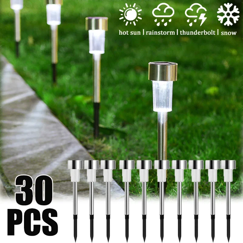 Outdoor Solar Light Solar Stainless Steel Small Tube Light Outdoor Waterproof Landscape lighting Lawn Light Garden Lawn Decorati 2