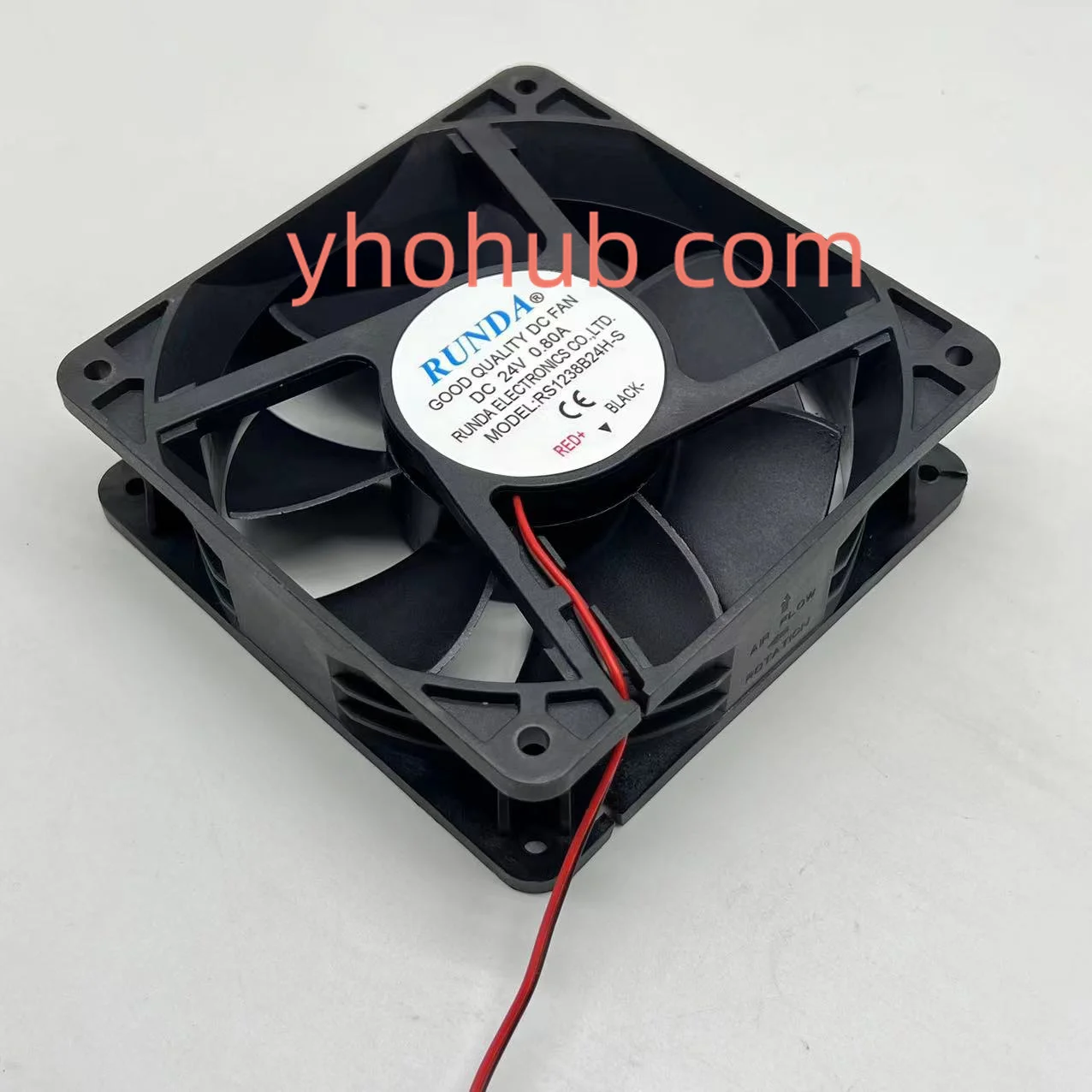 Runda Rs1238b24h-s dc 24v 0.80a 120x120x38 mm Ventilador de Refrigeração do Servidor de Fios