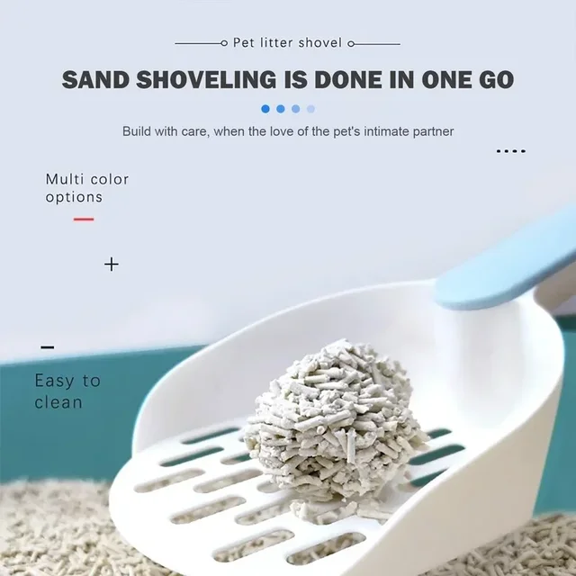 Cat Litter Scoop with Base Plastic Self Cleaning Cat Litter Shovel Cat Toilet Cleaning Tool Lightweight Manure Cleaner Cat Litte 4