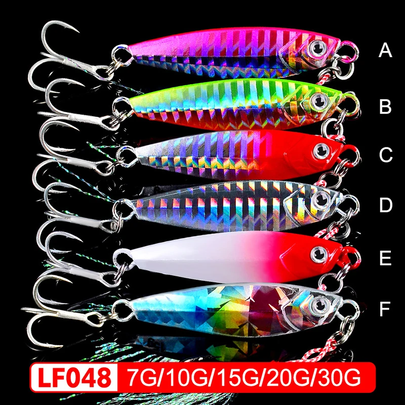 

1PCS Metal Casting Jig Spoon 7-10-15-20-30g Sea Bass Fishing Lure Slowly Sinking Jigging Bait Artificial Hard Wobbler Isca