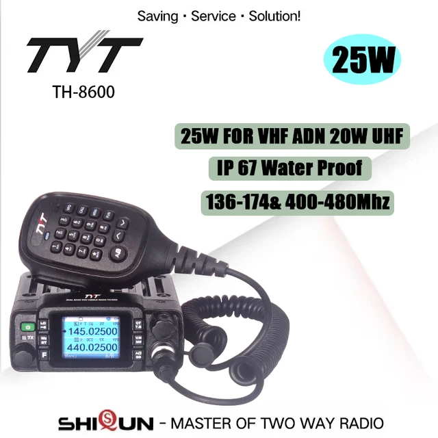 TYT TH-8600 Car Radio 25W UHF/VHF Dual Band Transceiver IP67 Waterproof  Amateur Mini Car Radio 136-174MHz/400-480MHz 200 Channel AliExpress