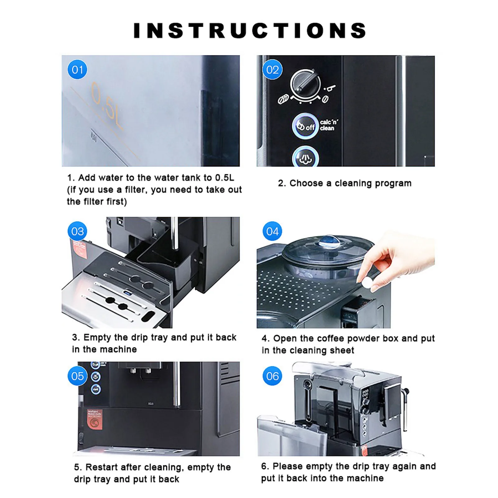 Full-Automatic Coffee Maker Machine Cleaning Tablets Descaling Agent 60Pcs for Office Home Shop