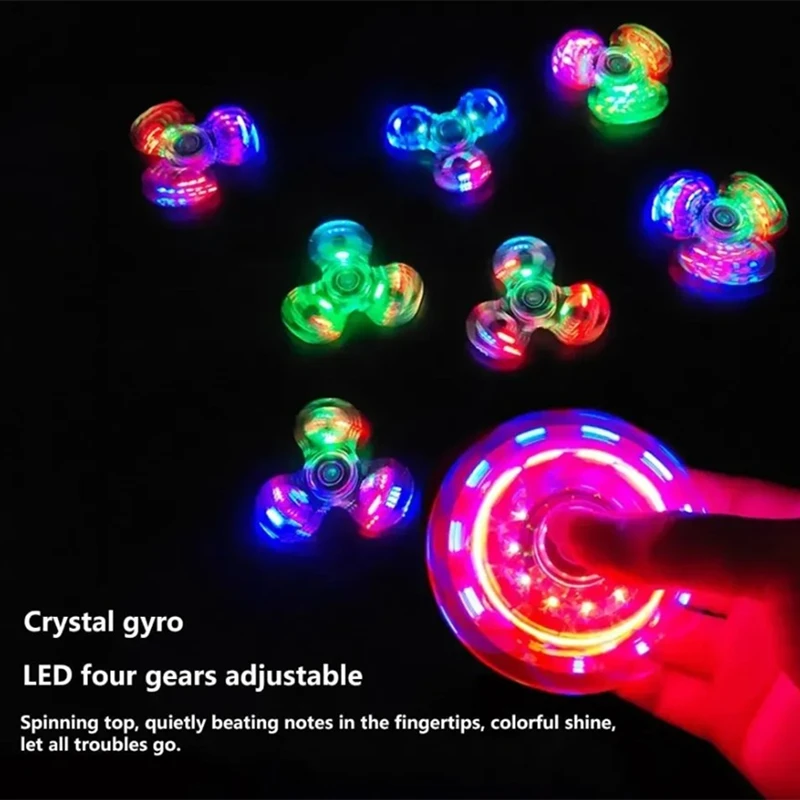 Luminous LED Light Fidget Spinner Hand Top Spinners Glow in Dark Light EDC Figet Spiner Finger Stress Relief Toys fidget spinner