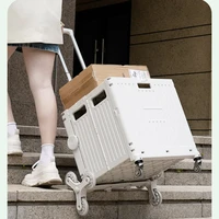 Shopping Cart Hand Picnic Shopping 55L 8 Wheel Universal Wheel Outdoor Foldable Camping Trolley Vegetable Basket Pull Climbing 1