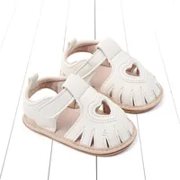Pudcoco Baby Girls Sandals Summer Soft Sole Heart Cutout Princess Flats Walking Shoes for Toddler Newborn Infant 0-18M 3