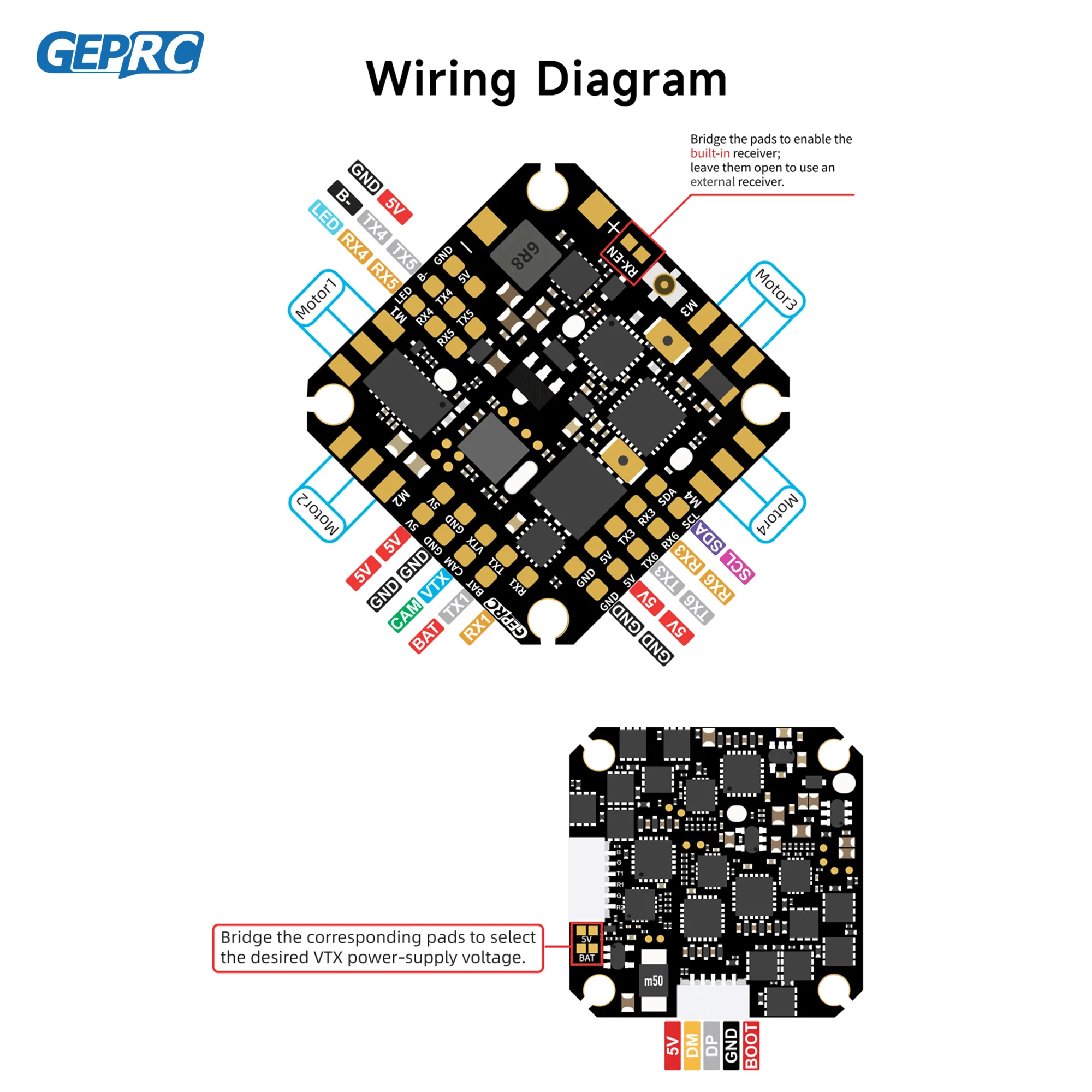 GEPRC TAKER F405 20A Elrs2.4G 2 ~ 4S AIO DIY RC FPV DarkStar22 Квадрокоптер Сменные аксессуары Запчасти thumbnail 4
