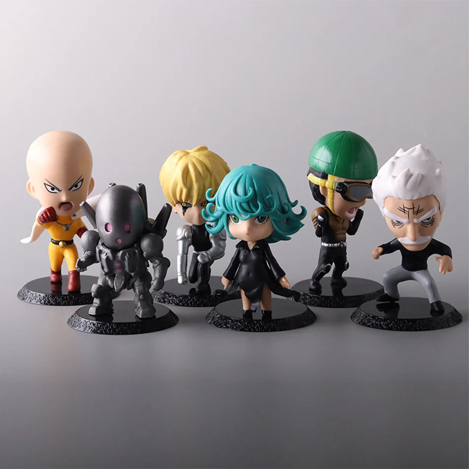 6Pcs/1Set Anime One Punch Saitama Figure Genos Set Toy