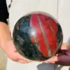 Natural African Blood Stone Quartz Sphere Crystal Ball Reiki Healing 3