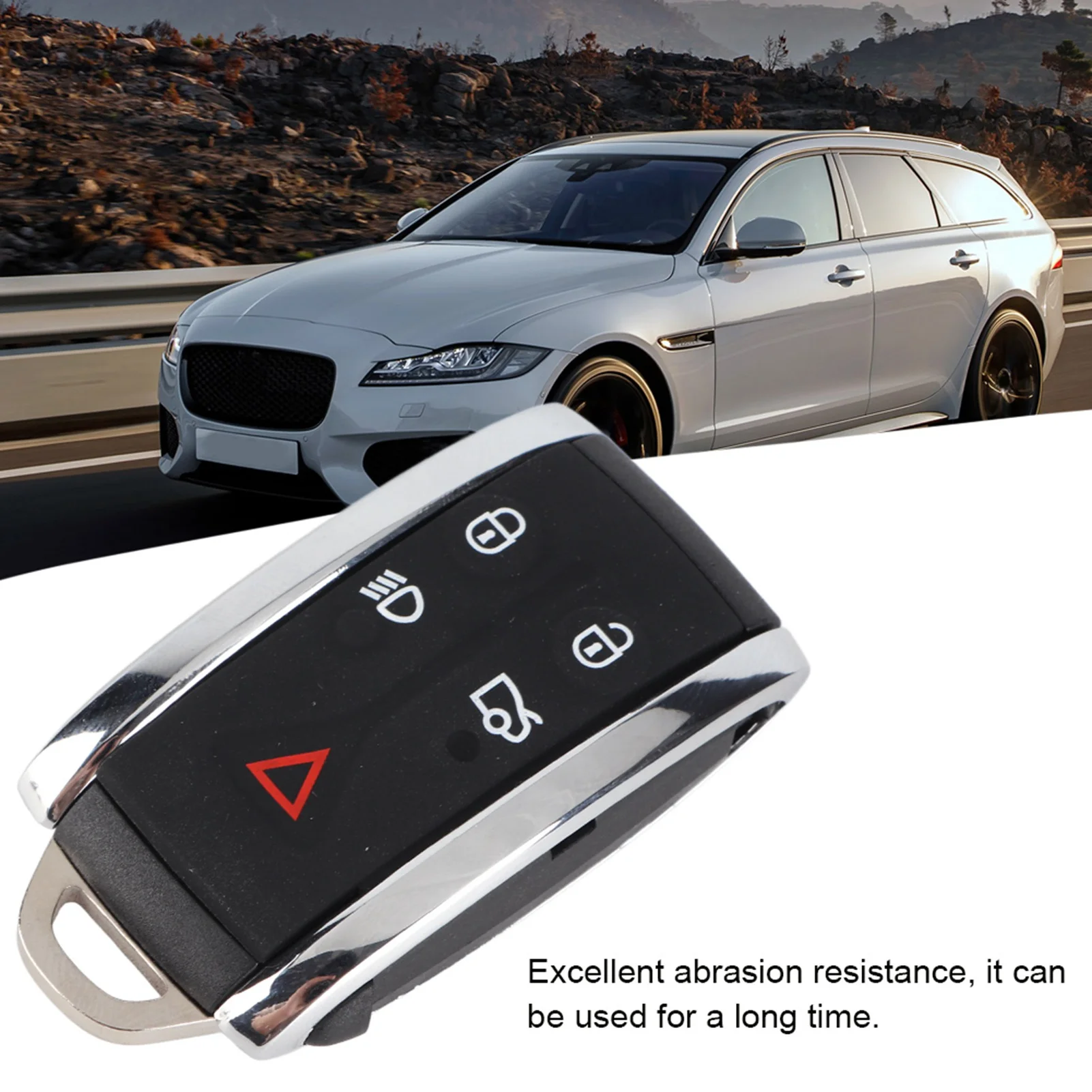 Car Remote Key Fob Shell Case Replacement Fits for XF 2009‑2012 5 Button Car Key Fob Remote Control