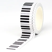 2023 NEW 1PC. 10M Decor Piano Keys 20mm Wide Washi Tape Scrapbooking Journal Adhesive Stickers Masking Tape Cute Stationery 1