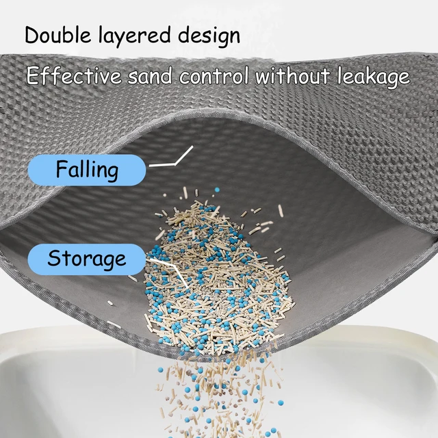 60CMX90CM Cat Litter Mat Waterproof Double Layer Pet Litter Box Mat Pet Toilet Cat Mat Nonslip Sand Cat Washable Mat Pet Clean 2