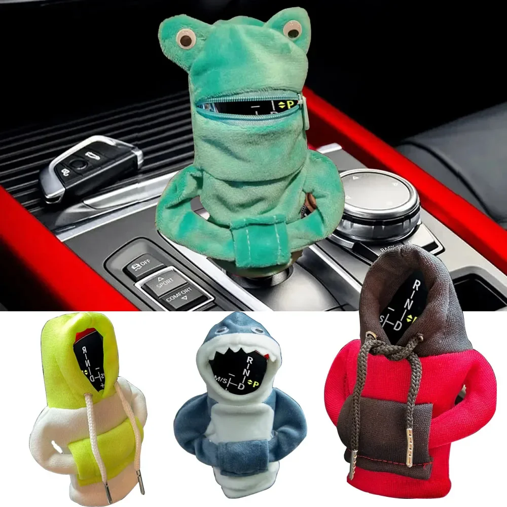 Carro Engrenagem Shift Knob Capa, Punho Manual, Hoodie Moda Inverno, Decoração de Natal Mágica Automática, Acessórios Interiores