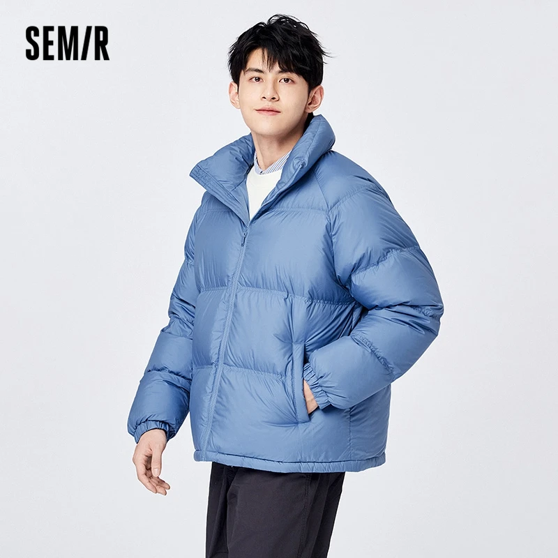 Semir Down Jacket Men Winter New Fashion Waterproof Light Warm Clothes Comfortable Stand Collar Thick Bread Jacket down jacket,mens jacket