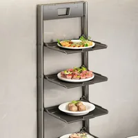 Multi-layer Suction Wall-mounted Dish Rack for Preparing Dishes in The Kitchen - Foldable Storage Rack for Easy Storage 4