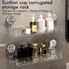 Bathroom Shelf Suction Cup Wall Mount Corner Storage Shelves Shampoo Holder Cosmetic Rack Shower Drain Basket Bathroom Organizer 1