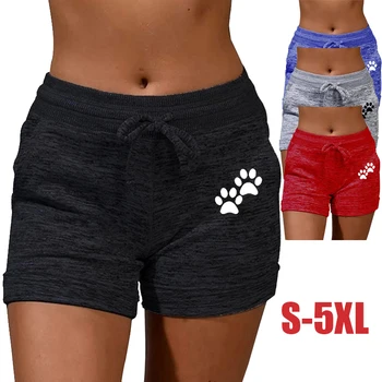 Pantaloncini da donna estivi Pantaloncini stampati elasticizzati a vita bassa Pantaloncini fitness da spiaggia sexy da donna di grandi dimensioni 1