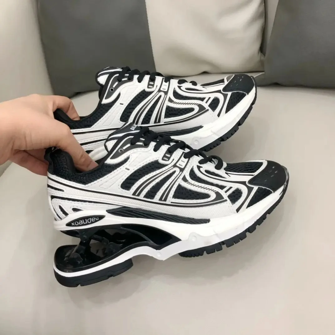 Viral Case Suspension Shock Absorption Patchwork Men Damping Spring Vulcanize Shoes Bottom Heightened Mesh Dad Platform Sneakers