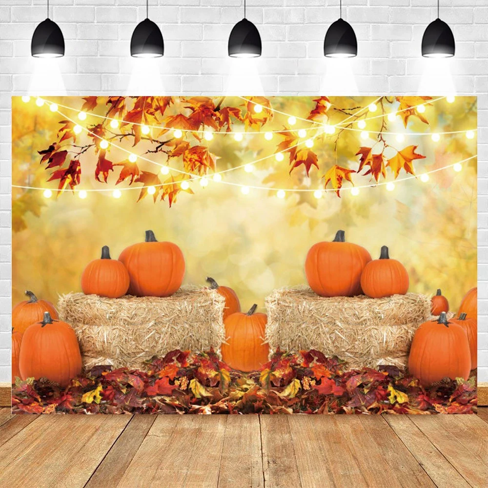 Nature automne Paysage Ferme Entrepôt Botte de Foin De Feuilles D'automne  Citrouille Bébé Portrait Photographie Fond Photocall Studio - AliExpress, image size:1000x1000
