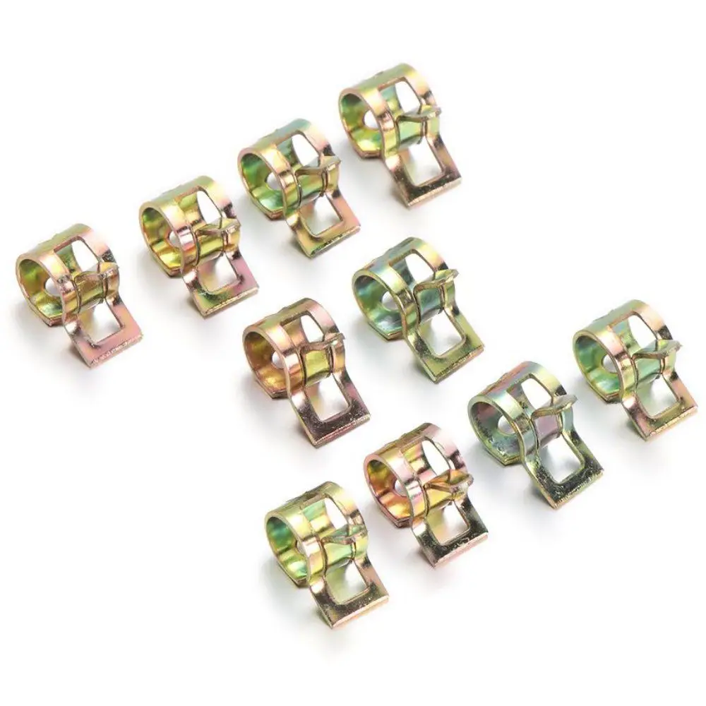 Spring Clip Tube Clamp Water Pipe Fuel Line Hose Air Tube Clamps Fastener 5-22mm Elastic Steel Buckle Water Pipe Hoop 10Pcs hose clamps pipe clamps