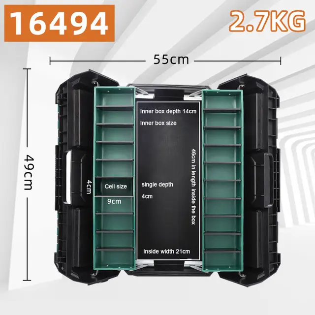 Tool Box Professional Hardware Tools Storage Three-layer Folding Portable - Image 6
