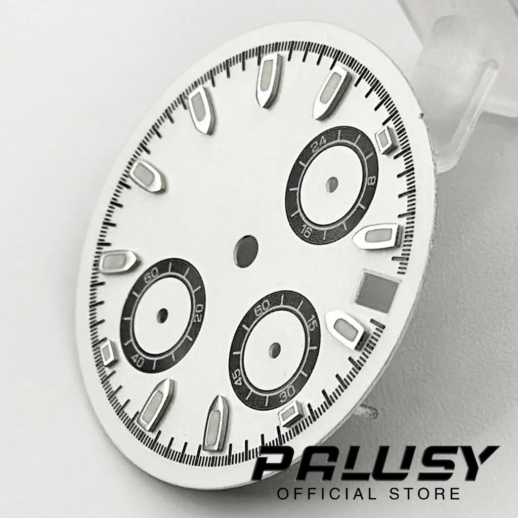 30mm Sterile Watch Dial Green Luminous Watch Face for VK63 Movement Replacement Parts Watch Dial Accessories Watch Face Accessories