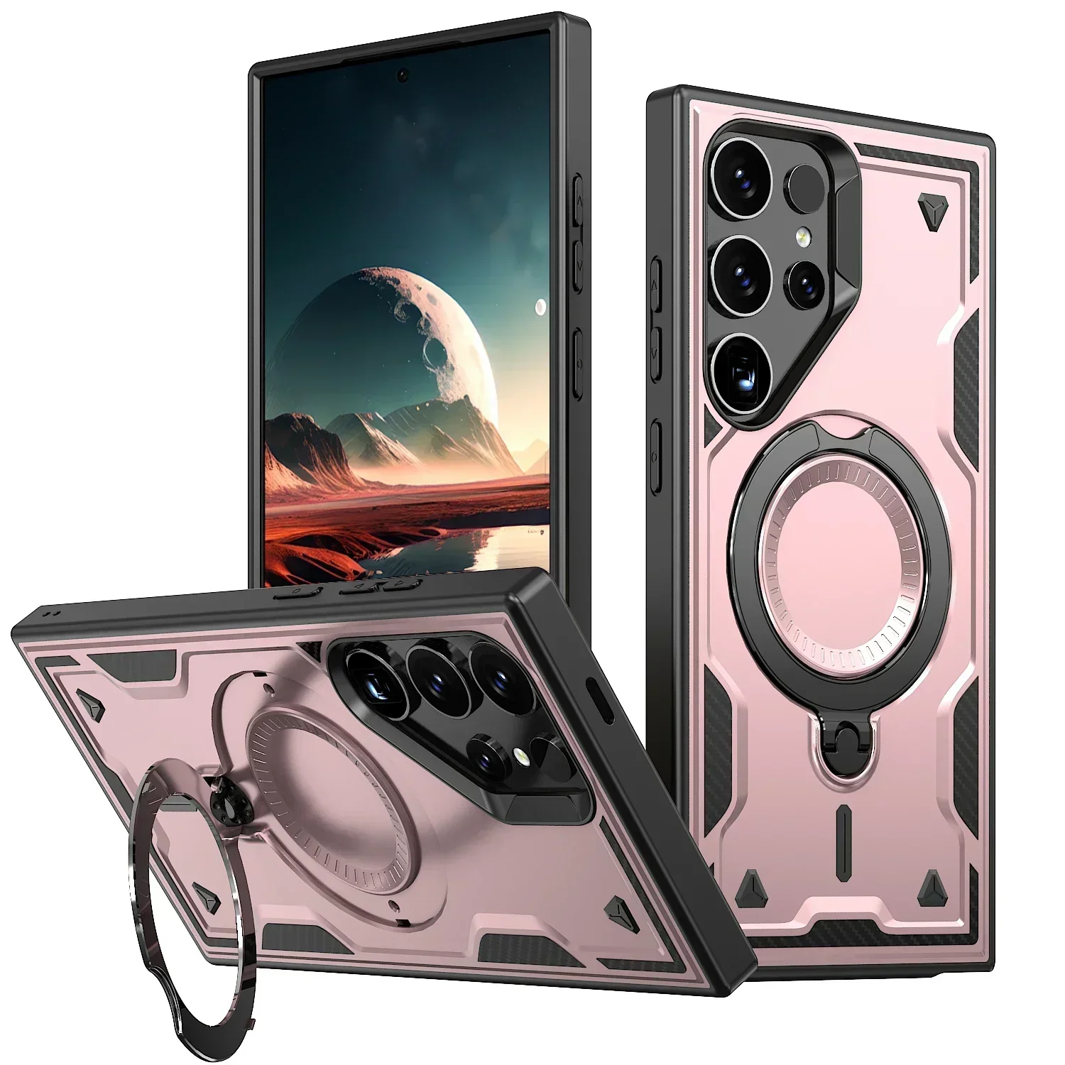 Magnetic Wireless Charging Shockproof Case with 360° Rotating Stand