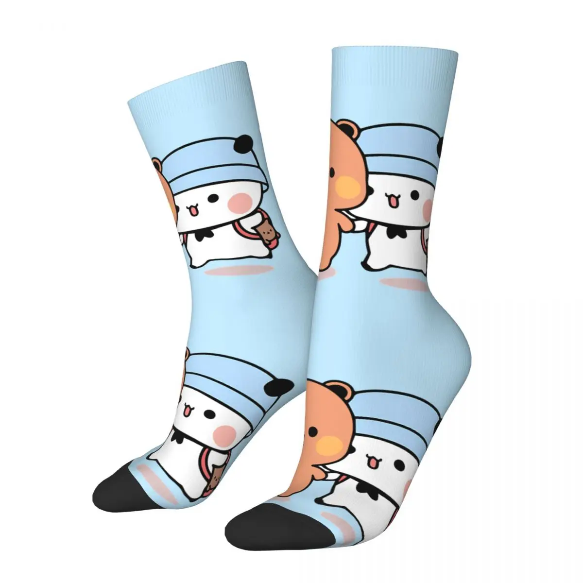 Calzino Pazzo Per Uomo Orso E Panda Palloncino Hip Hop Harajuku Latte E Mocha Bubu Dudu Happy Seamless Pattern Crew Sock Casual