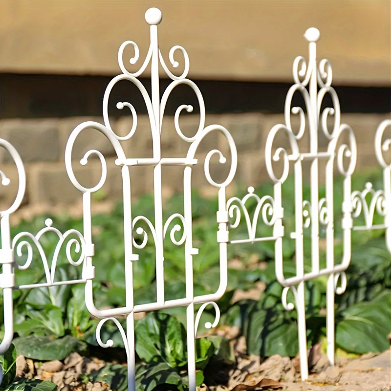 6pcs Garden Fence-Enhance Your Outdoor Space with European Plastic Fence & Imitation Iron Art Balcony Garden