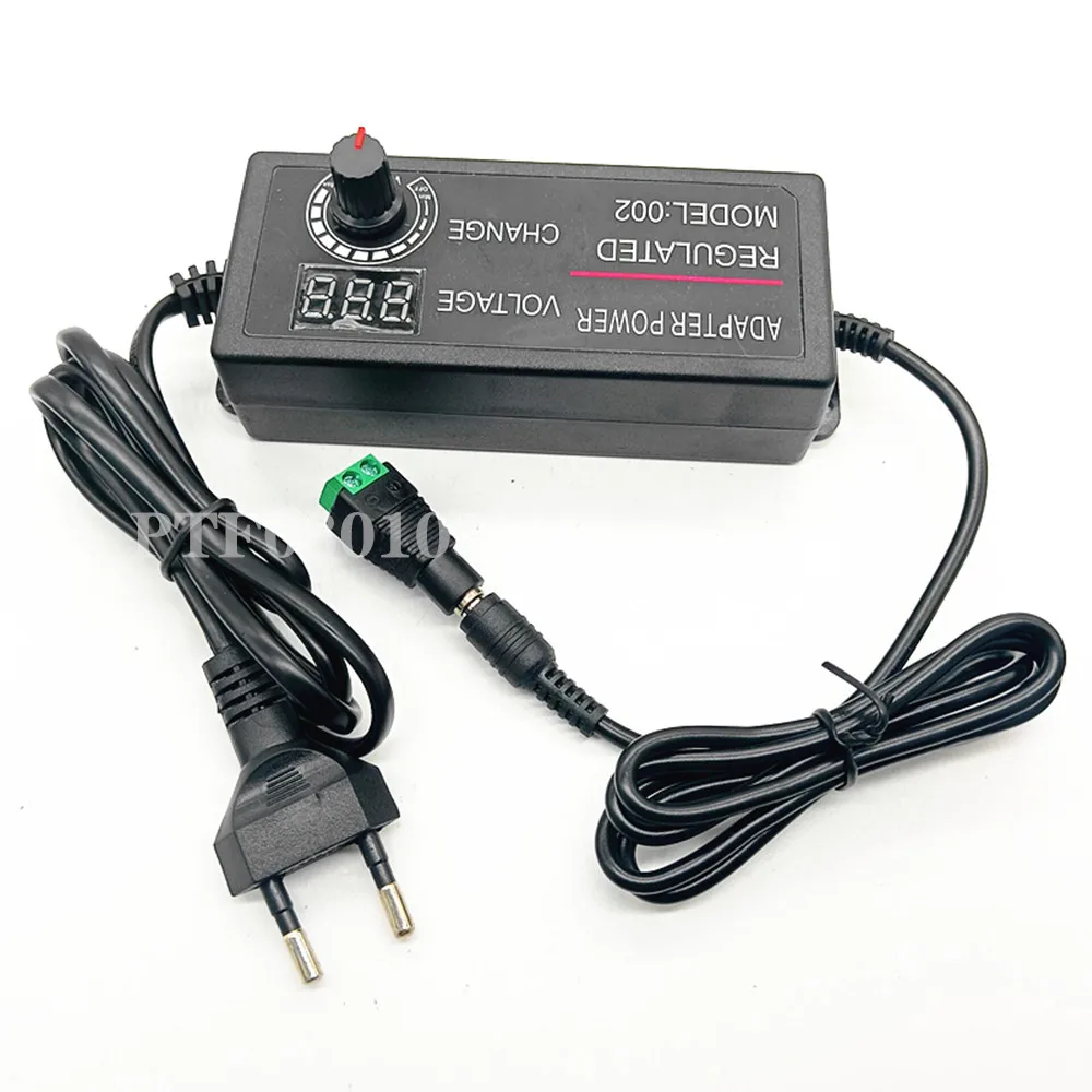 ALIMENTATORE 3-24 V 1,5-5 A AC/DC adattatore tensione display LED regolabile spina EU EUR 14,04