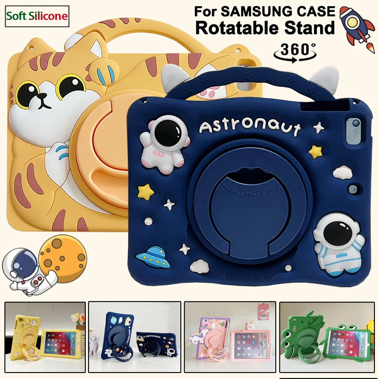 Case For Samsung Galaxy Tab A9 Plus 11" A9 8.7" A8 10.5 S6 Lite 10.4" A7 Lite T220 T500 T510 T290 Kids Cartoon Tablet Stand Cove Case For Samsung Galaxy Tab A9 Plus 11" A9 8.7" A8 10.5 S6 Lite 10.4" A7 Lite T220 T500 T510 T290 Kids Cartoon Tablet Stand Cove