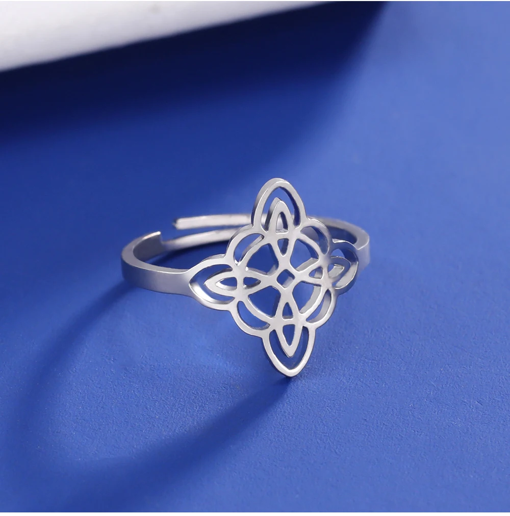 zeit Hexenknoten Verstellbare Ringe Männer Frauen Edelstahl Hexerei Wicca Fingerringe Amulett Schmuck Geschenk ﻿ – Detail 25