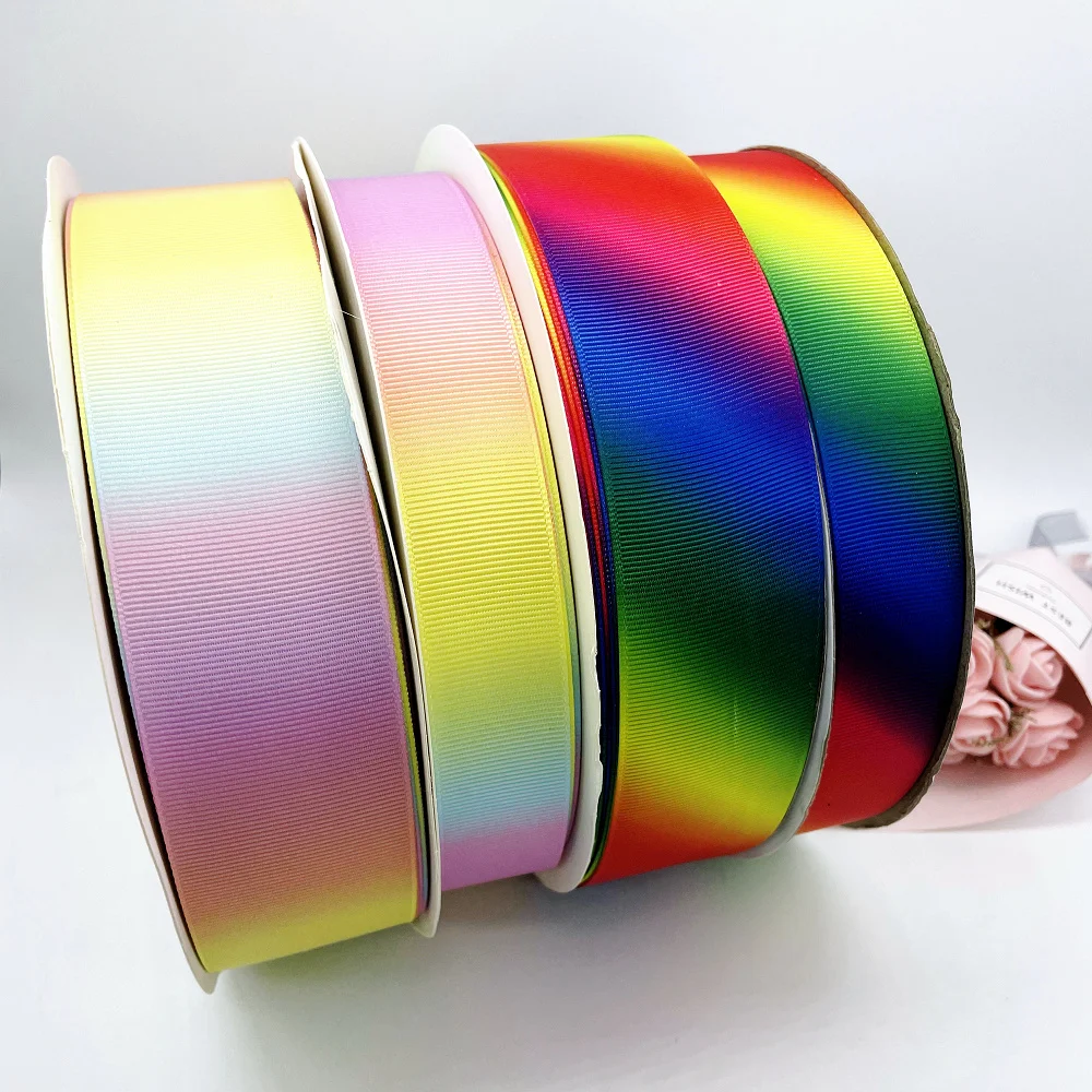 Grosgrain 레인보우 리본, 헤어 보우 선물 포장, 웨딩 장식, 바느질 원단, DIY 공예, 5 미터
