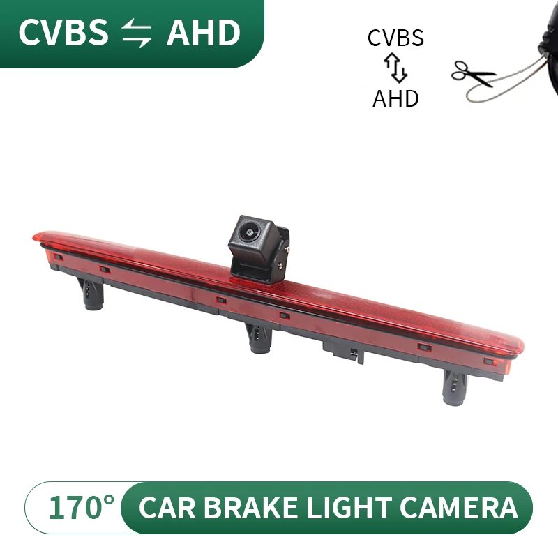 CCD AHD 170 ° Luz de freno de coche gran angular cámara de marcha atrás para VW T5 Multivan/Caravelle 2003-2016 Transporter puerta única