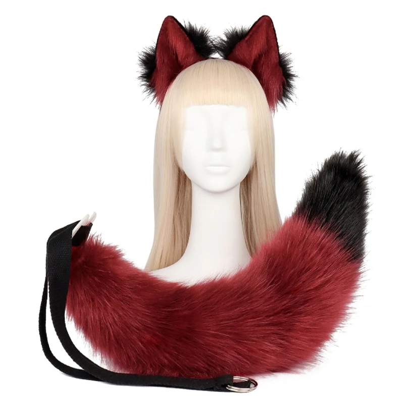 Simulación Gato Zorro Oreja Diadema Lindo Animal Lobo Pelo Bucle Lolita