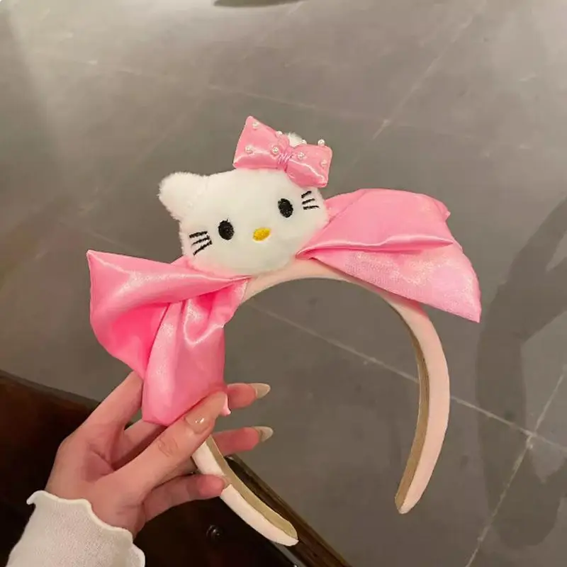 Kawaii Sanrio Hello Kitty Bow Headband Cute Cartoon String for