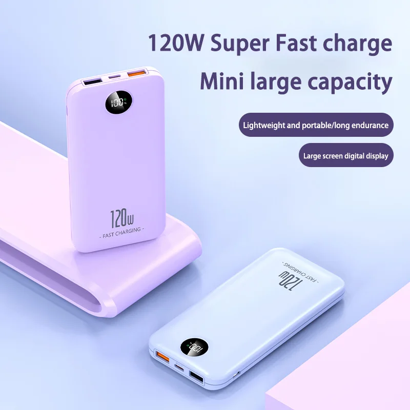 Xiaomi 120W Power Bank 200000mAh Large Capacity Fast Charging Mobile Portable Digital Display Spare Battery for Iphone Huawei 4