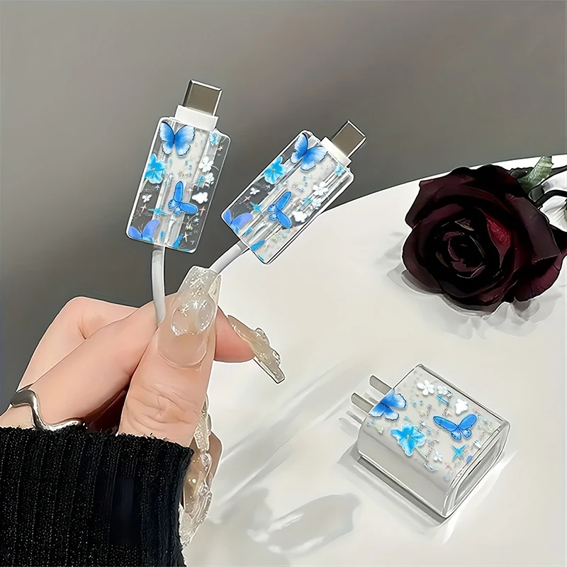 Butterfly Charger Protective Cover for iPhone Models 13 14 15 16 Supports 18W 20W Fast Charging 3Pcs Set